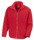 R115A fleece jacket by Result, featuring a full zipper and stand-up collar, showcased on a white background.