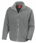 Result's R115A is a gray fleece jacket featuring a front zipper and two side pockets.
