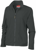 A Result R115F fleece jacket in dark green featuring a full-zip closure, standing collar, and long sleeves.