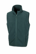 Result Core's R116X is a green sleeveless fleece vest featuring a front zipper and a high collar.