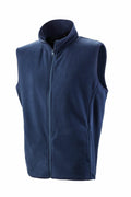 The R116X by Result Core is a sleeveless blue fleece vest featuring a full-length zipper and a stand-up collar. With its straightforward, solid design and absence of visible logos or markings, this vest seems warm and perfect for layering.