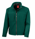 Result's R121A green zip-up jacket features a high collar and multiple pockets, showcased against a white background.