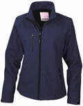Result's R128F jacket features a navy blue design with a front zipper, two side pockets, and one chest pocket.