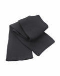 A folded black Result Winter Essentials R145X knit scarf displayed on a white background.