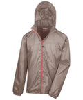 Introducing the R189X from Result Urban Outdoor: a lightweight, brown windbreaker jacket featuring a hood, front zipper, and two convenient side pockets.