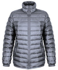 Result Urban Outdoor's R192F puffer jacket features a gray color, high collar, and front zipper closure.