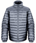 A gray, puffer jacket with a high neck and front zipper closure. The Result R192M appears to be insulated for warmth.