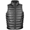 A black puffer vest featuring a front zipper and high collar from the Result Urban Outdoor collection, product code R193M.