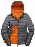 The Result Urban Outdoor R194F jacket is gray, with an orange inner lining and hood, featuring a front zipper and side pockets.