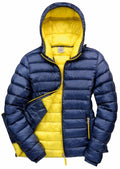 The Result Urban Outdoor R194F jacket in blue and yellow is displayed laid flat, with a partially unzipped side.