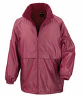 The R203X from Result Core is a red zip-up jacket designed with elastic cuffs, a high collar, and two front pockets.