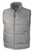 R208X by Result Core features a grey puffer vest with a front zipper and two side pockets, showcased against a plain white background.