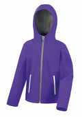 A Result Core R224J jacket in purple, featuring a hood, front zipper, and two side pockets.