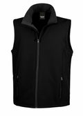 Result Core's R232M is a black sleeveless vest, featuring a zipper closure, stand-up collar, and two zippered pockets.