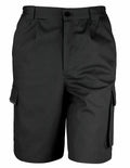 The Result Work-Guard R309X black cargo shorts include a button and zip closure, side pockets, and belt loops.