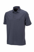 A plain dark gray polo shirt with short sleeves, a collar, and a three-button placket from Result Work-Guard, known as model R312X.