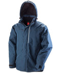 A Result R326X jacket in blue is showcased on a white background, featuring a full front zipper, pockets, and a high collar.