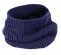 A R361X neck warmer from Result Winter Essentials, featuring a ribbed texture in navy blue, is displayed against a plain white background.