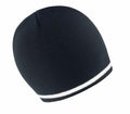 The R368X from Result Winter Essentials is a black beanie featuring a white stripe near the edge.