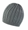 Result Winter Essentials' R370X is a gray cable pattern knit beanie.