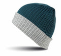 R378X by Result Winter Essentials features a knit beanie in teal and gray with ribbed texture, displayed on a white background.