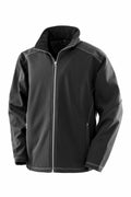 A black Result Workguard R455M zip-up jacket featuring a high collar and two side pockets.