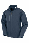Result Genuine Recycled's R900X is a zip-up jacket in dark blue, featuring a high collar and multiple pockets.