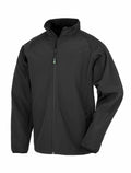 The Result Genuine Recycled R901J, a black zip-up jacket featuring a high collar and long sleeves, is displayed on a white background.