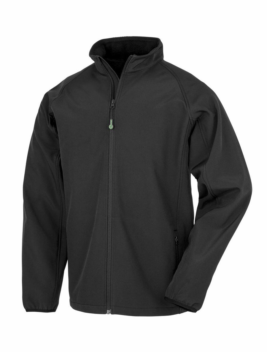 The Result Genuine Recycled R901J, a black zip-up jacket featuring a high collar and long sleeves, is displayed on a white background.