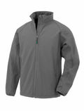 The Result Genuine Recycled R901J, a gray zip-up jacket featuring a high collar and long sleeves, is displayed against a plain background.