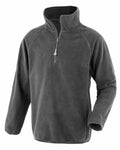 The Result Genuine Recycled R905J is a gray fleece pullover featuring a quarter zip and long sleeves.