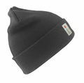 The RC033 from Result Winter Essentials is a dark gray beanie with a folded brim and a small label on the side.