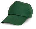 The RC05J baseball cap by Result Headwear features a plain green design with a curved brim.
