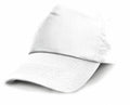 The RC05J by Result Headwear is a white baseball cap featuring a curved brim, displayed in a three-quarter view against a plain white background.