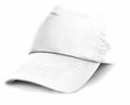 A Result Headwear RC05X White baseball cap with a curved brim and structured crown, displayed against a white background.