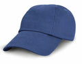 The RC18J baseball cap from Result Headwear, featuring a blue design and a curved brim, is displayed against a plain white background.