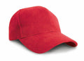 The RC25X cap from Result Headwear, featuring a curved brim in plain red, is placed against a white background.