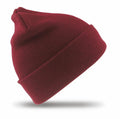 The RC29J by Result Winter Essentials, a maroon beanie hat, is displayed against a white background.