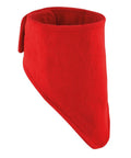 The RC353 by Result Winter Essentials is a red triangular baby bandana bib featuring a convenient snap closure.