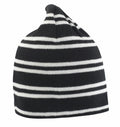 RC354 beanie by Result Winter Essentials featuring black with white horizontal stripes.