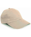 A beige baseball cap from Result Headwear, model RC63X, is displayed. It features a curved brim and two small ventilation holes on the side.