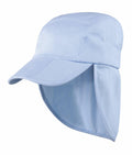 The RC76J by Result Headwear is a light blue sun hat featuring a wide brim and a neck flap for enhanced protection.