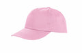 The RC80X by Result Headwear is showcased against a white backdrop, featuring a plain pink design with a curved brim and detailed stitching.