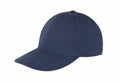 The RC81X by Result Headwear is a plain navy blue baseball cap featuring a curved brim and six panels, each with small ventilation holes and devoid of any visible logos or designs.