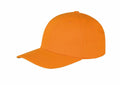 Introducing the RC81X from Result Headwear: This vibrant orange baseball cap features a stylish curved brim and is showcased against a simple white background.
