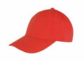 Introducing the RC81X by Result Headwear, a vibrant red baseball cap featuring a six-panel design and a curved brim. This stylish cap is plain, with no visible logos or designs.