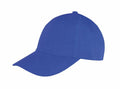 The RC81X baseball cap by Result Headwear features a royal blue color with a curved brim, displayed against a plain white background.