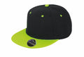 The RC82X by Result Headwear is a black snapback cap with a vibrant green brim and accents, complete with a circular sticker on the visor.