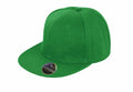 The RC83X by Result Headwear is a green baseball cap featuring a flat brim and a sticker on the visor.