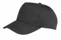 RC84X by Result Headwear, a plain black baseball cap with a curved brim, is displayed against a white background.
